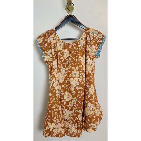 FREE PEOPLE Frankie Floral Tunic in Honey Ginger Combo Size Small - Picture 7 of 9